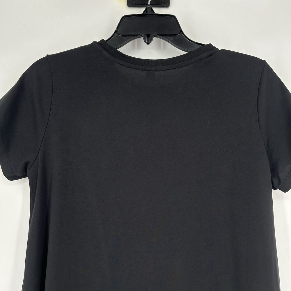 Uniqlo Airism Black T Shirt Dress Casual Pockets Crew Neck Short Sleeve Size S